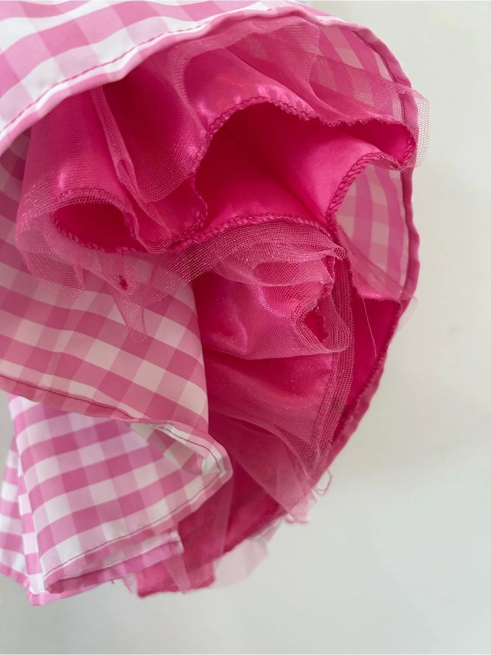 Pink Gingham Cowgirl Dress Costume with Attached Vest, Bandana and Belt